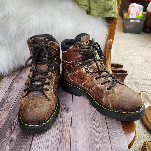 Martens DM's Industrial Leather Ironbridge Boots Brown Lace Up